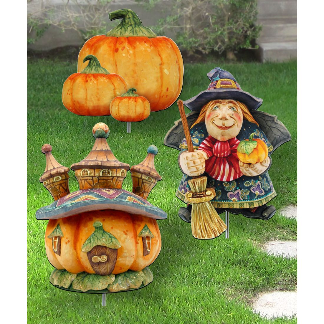 Thanksgiving Outdoor Garden Porch Walkway Set of 3 by G. DeBrekht - Thanksgiving Halloween Decor - 8120117MS3