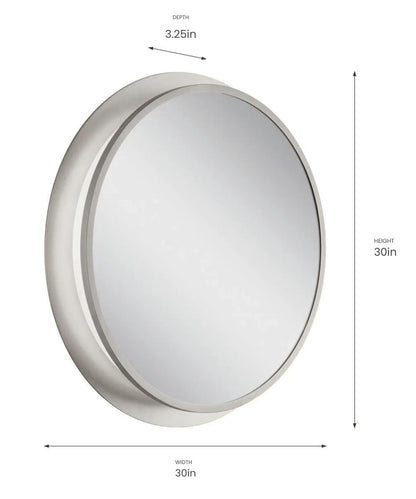 Chennai 30"W Premium Backlit LED Bathroom Vanity Wall Mirror, Satin Nickel Finish  by Kichler