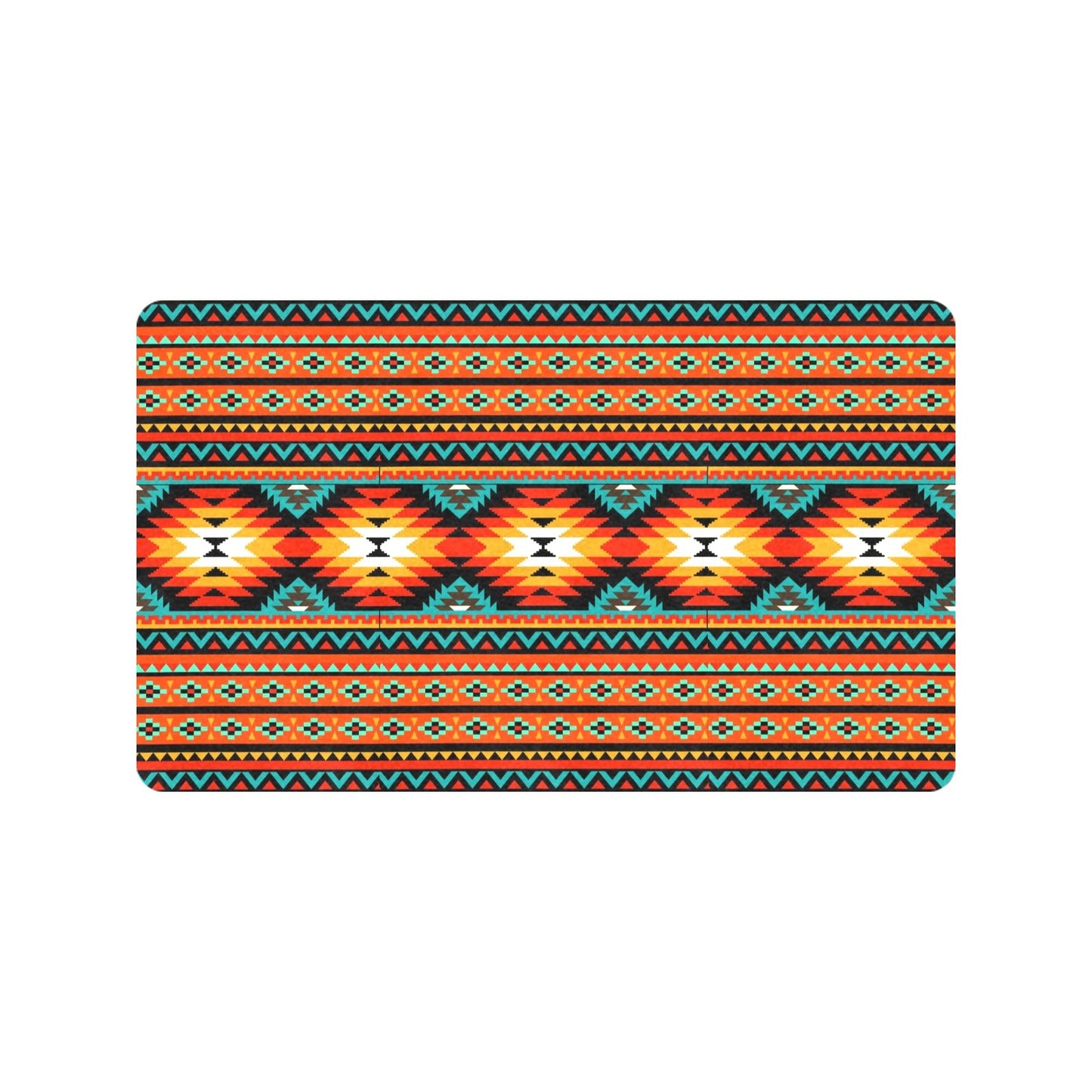 Orange Aztec Floor Mat 30" x 18" Made in America