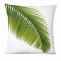 Fresh Green Leaves Digital Printed Pillowcase Home Pillow Decoration Tropical Green Leaves Throw Pillow Cover With Geometric Background Home Decorative Square Cushion Covers Cotton Linen Home Decor 45x45CM