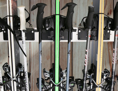 Garage Wall Rack Organizer for Yard Tools, Gear & Equipment, Skis or Snowboard by Bindings
