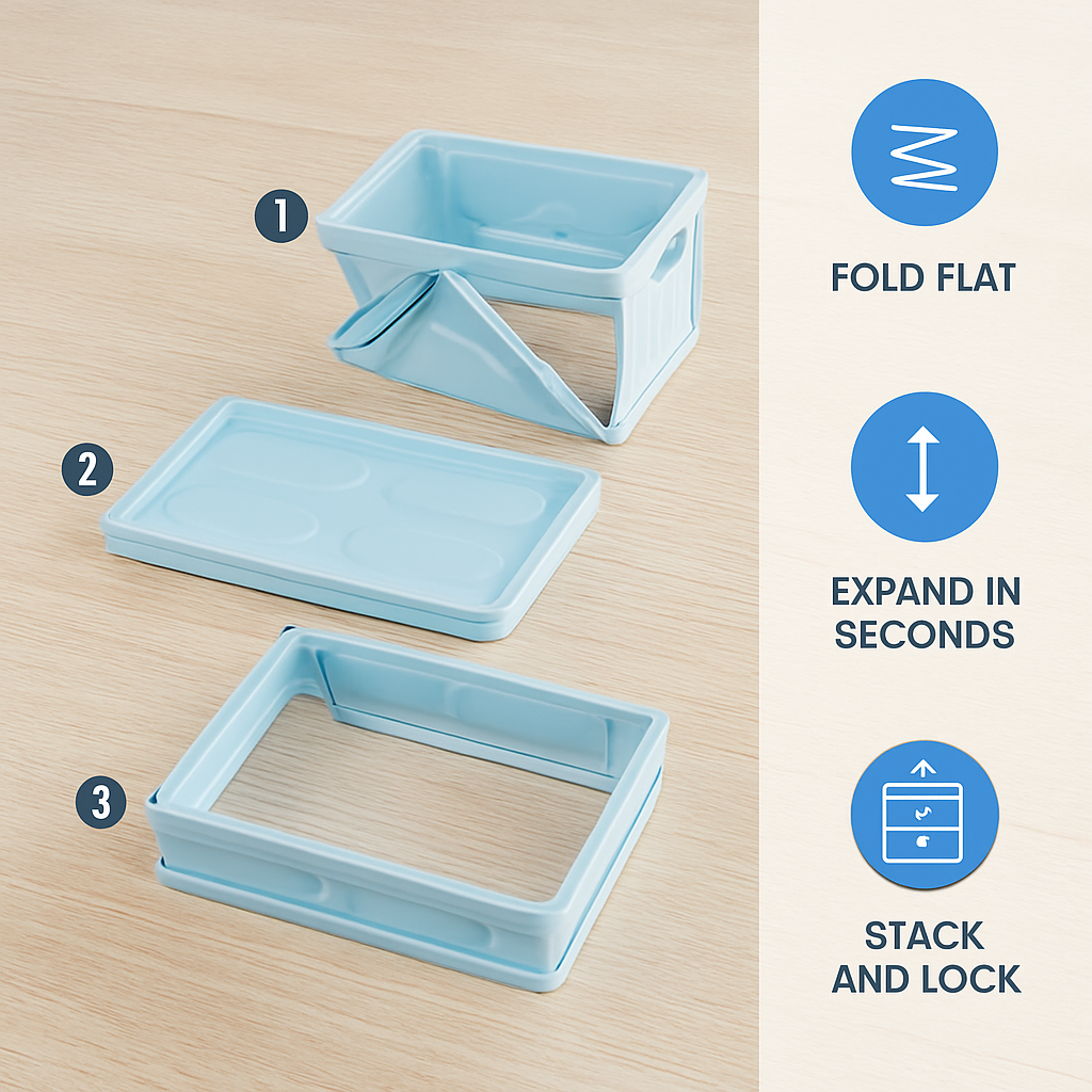 Collapsible Storage Bins with Dustproof Lid