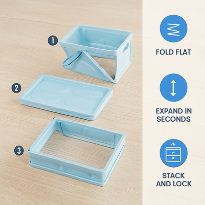 Collapsible Storage Bins with Dustproof Lid