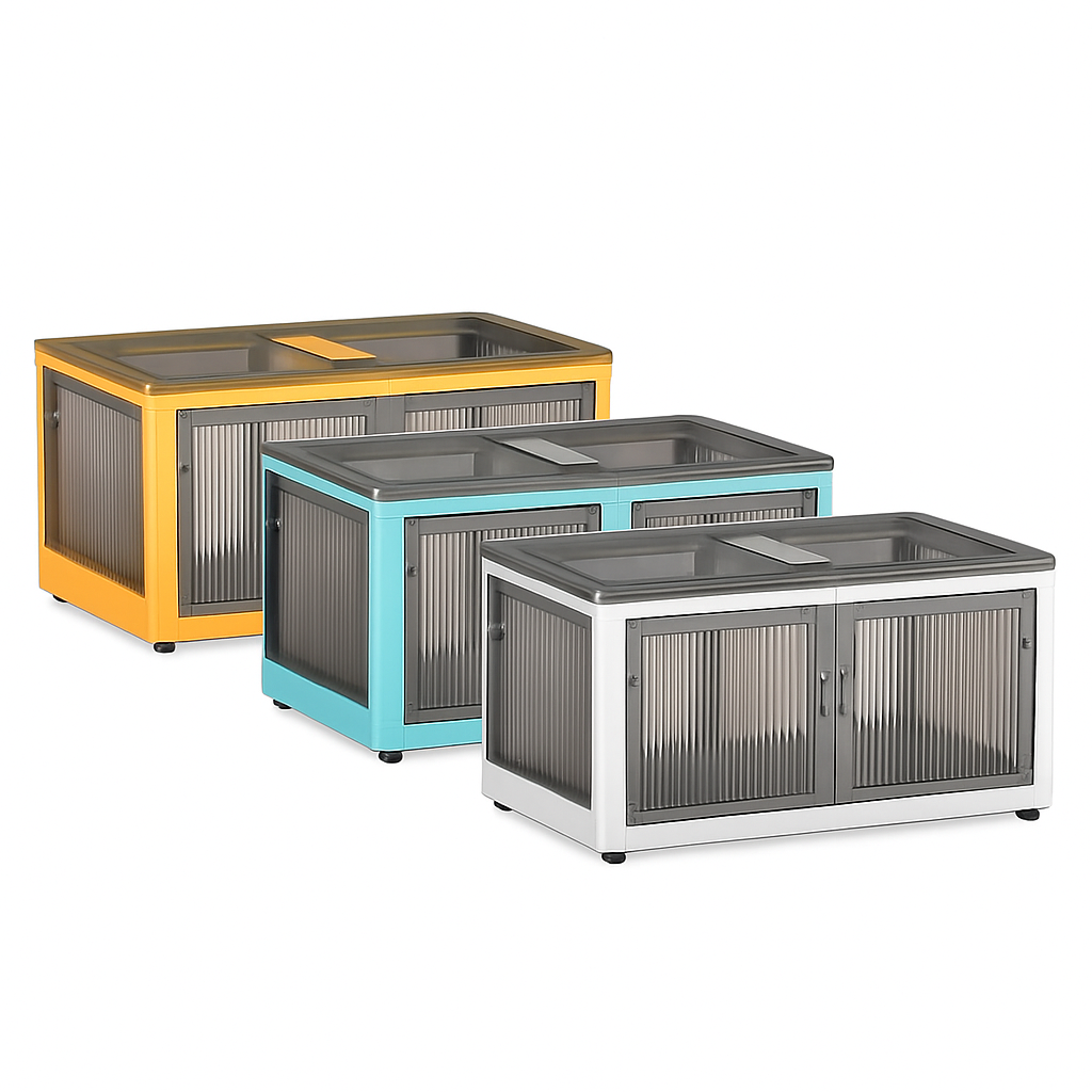 Foldable Storage Bins with Lid, 3-Piece Set