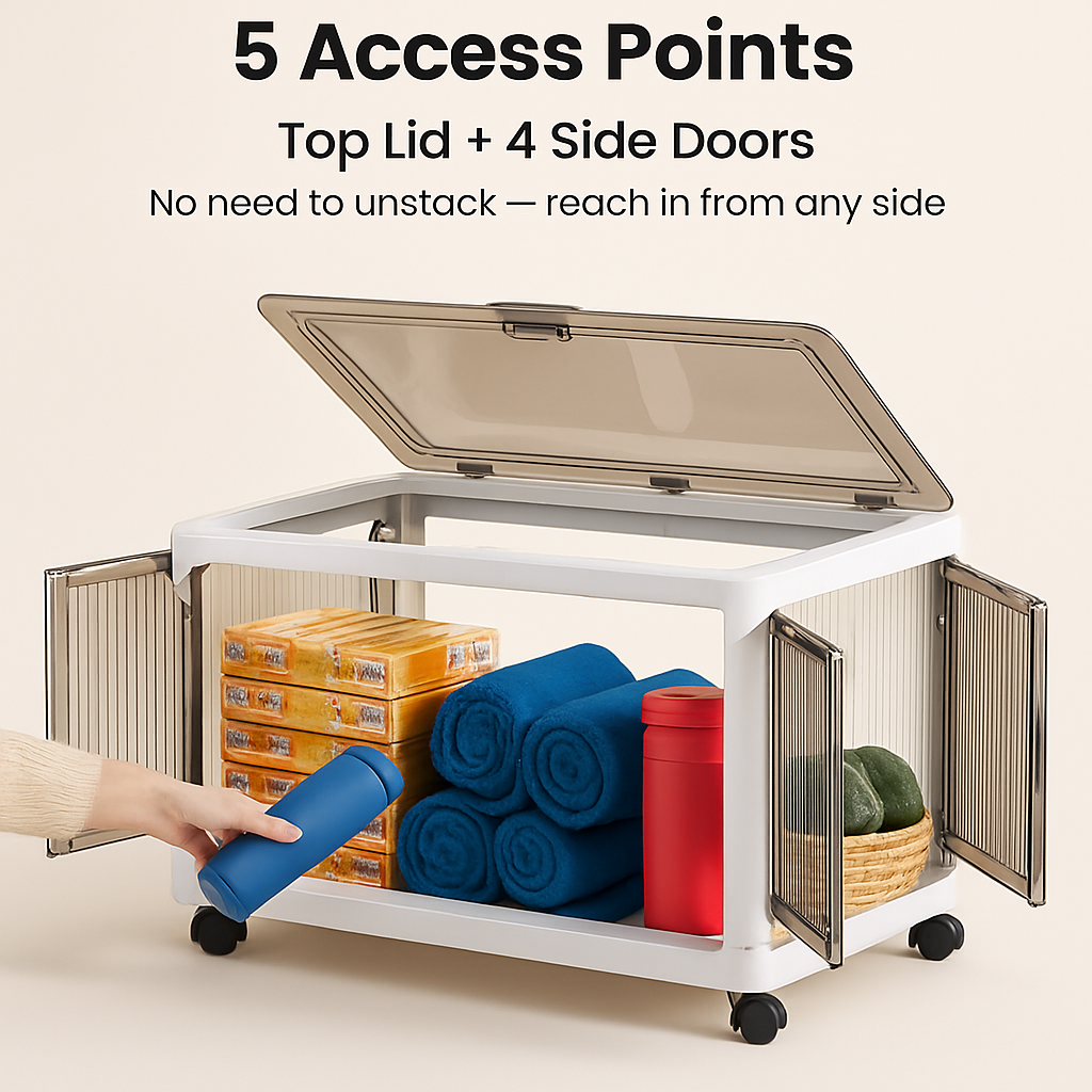 Foldable Storage Bins with Lid, 3-Piece Set