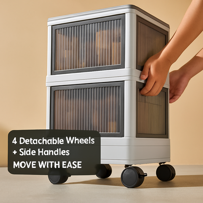 Foldable Storage Bins with Lid, 3-Piece Set