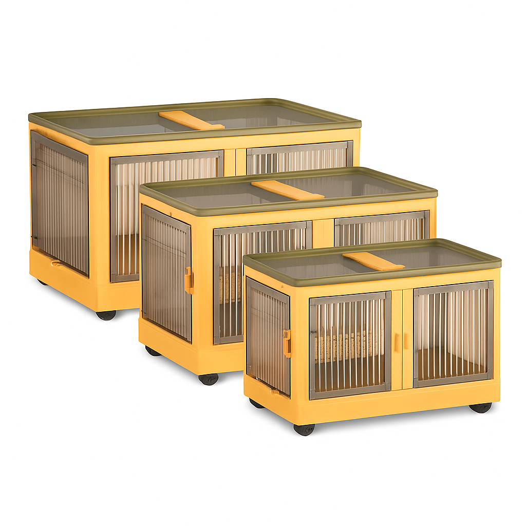 Foldable Storage Bins with Lid, 3-Piece Set