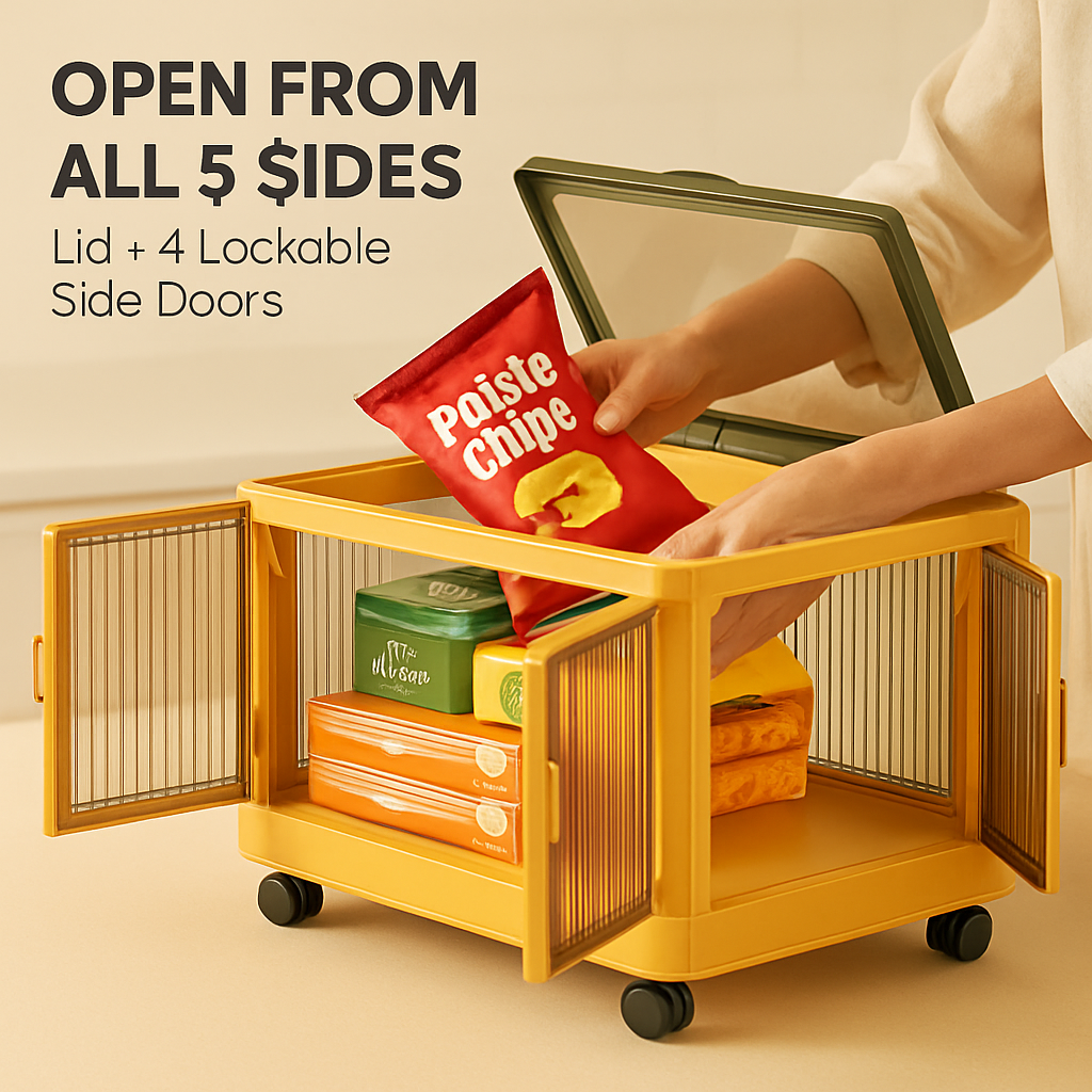 Foldable Storage Bins with Lid, 3-Piece Set