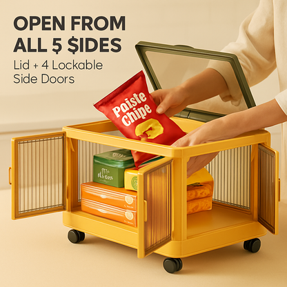 Foldable Storage Bins with Lid, 3-Piece Set