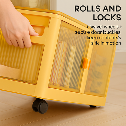 Foldable Storage Bins with Lid, 3-Piece Set
