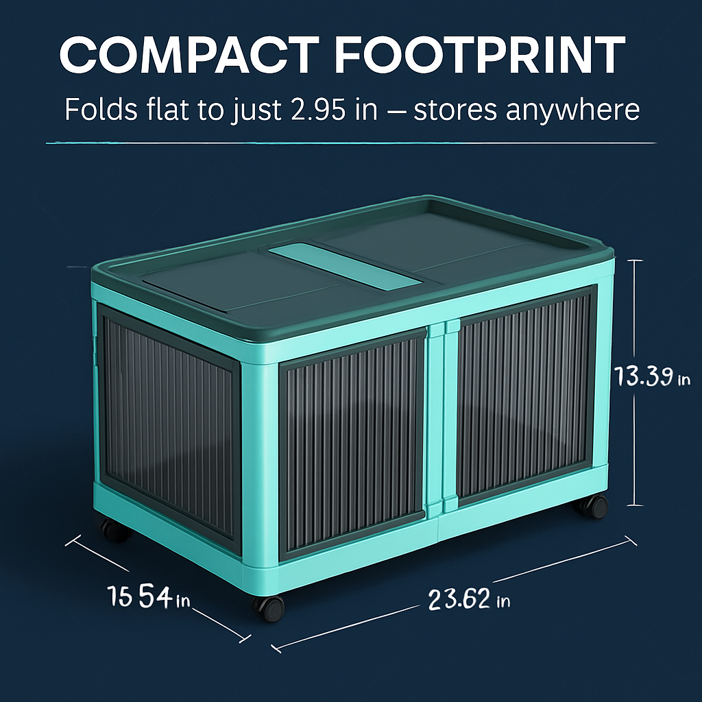 Foldable Storage Bins with Lid, 3-Piece Set