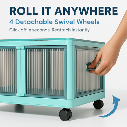 Foldable Storage Bins with Lid, 3-Piece Set