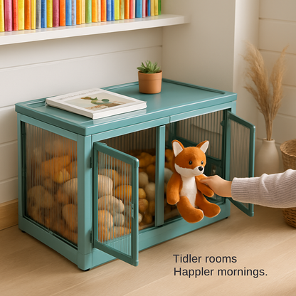 Foldable Storage Bins with Lid, 3-Piece Set