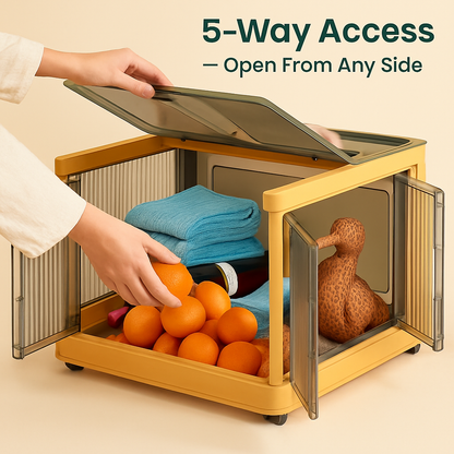 Foldable Storage Bins with Lid, 3-Piece Set
