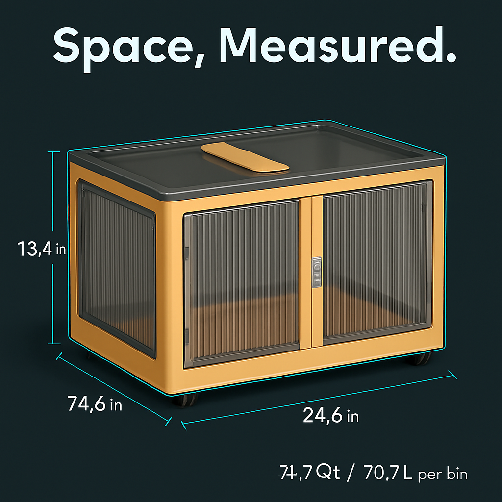 Foldable Storage Bins with Lid, 3-Piece Set