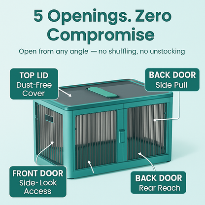 Foldable Storage Bins with Lid, 3-Piece Set
