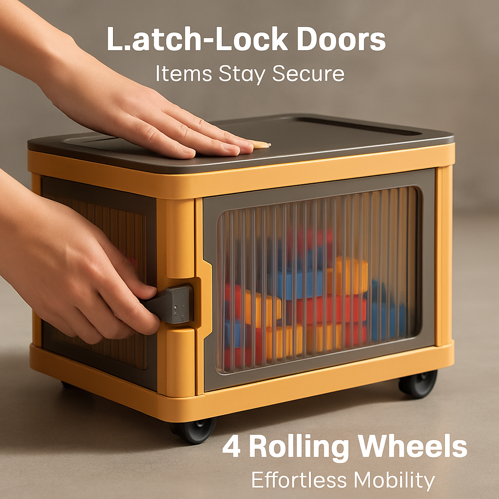Foldable Storage Bins with Lid, 3-Piece Set