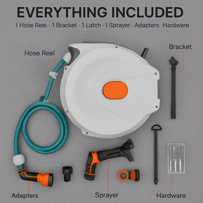 Retractable Garden Hose Reel with 180° Swivel Bracket