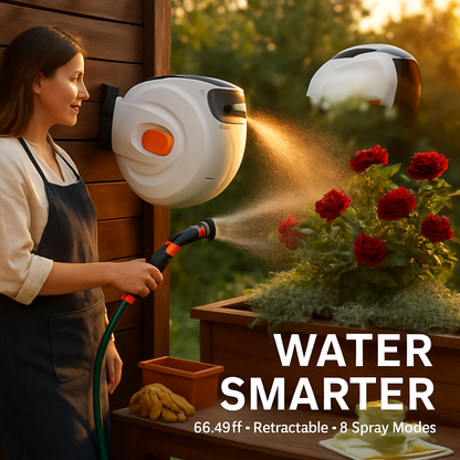 Retractable Garden Hose Reel with 180° Swivel Bracket