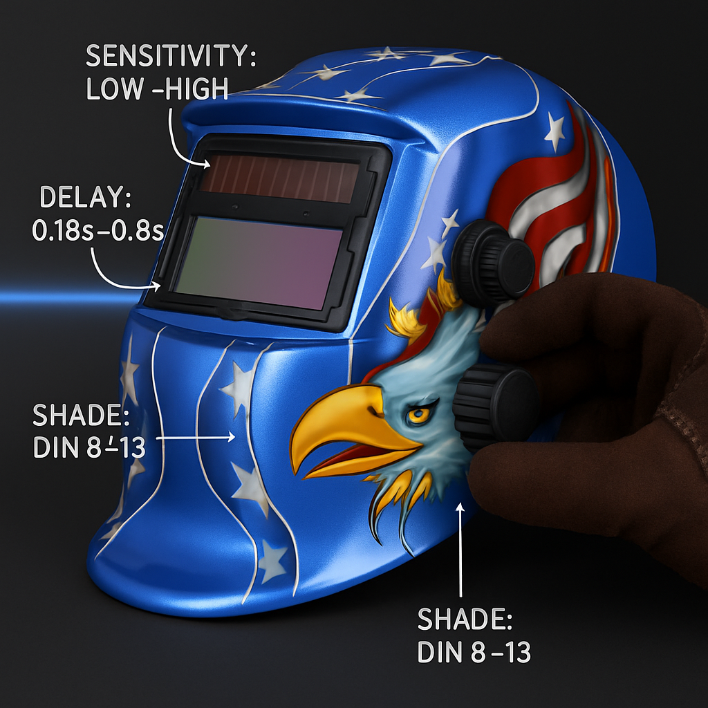 Welding Helmet Auto Darkening Shield with Wide Shade 9-13