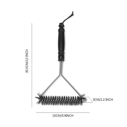 Kitchen Accessories BBQ Grill Brush and Scraper Barbecue Kit Cleaning Brush Stainless Steel Tools Wire Bristles Triangle BBQ Grill Cleaning Brush for Weber Gas Charcoal Porcelain Cast Iron & All Grilling Grates Accessories