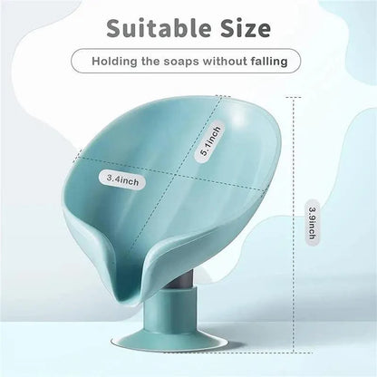 Leaf Shape Soap Box Drain Soap Holder Box Kichen Bathroom Accessories Toilet Laundry Soap Box Bathroom Supplies Tray Gadgets Soap Holder Leaf-Shape Self Draining Soap Dish Holder Not Punched Easy Clean Bar Soap Holder With Suction Cup Soap Dish