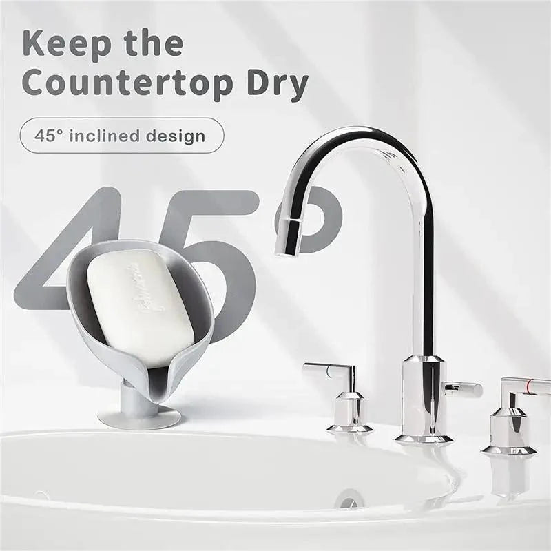 Leaf Shape Soap Box Drain Soap Holder Box Kichen Bathroom Accessories Toilet Laundry Soap Box Bathroom Supplies Tray Gadgets Soap Holder Leaf-Shape Self Draining Soap Dish Holder Not Punched Easy Clean Bar Soap Holder With Suction Cup Soap Dish