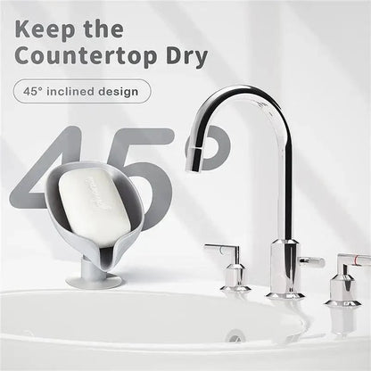 Leaf Shape Soap Box Drain Soap Holder Box Kichen Bathroom Accessories Toilet Laundry Soap Box Bathroom Supplies Tray Gadgets Soap Holder Leaf-Shape Self Draining Soap Dish Holder Not Punched Easy Clean Bar Soap Holder With Suction Cup Soap Dish