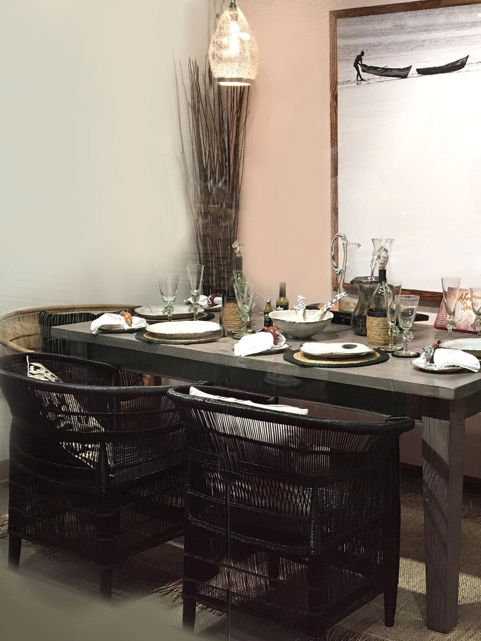 Malawi Cane Chair - Black