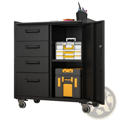 Metal Tool Storage Cabinet with 4 Drawers and Wheels