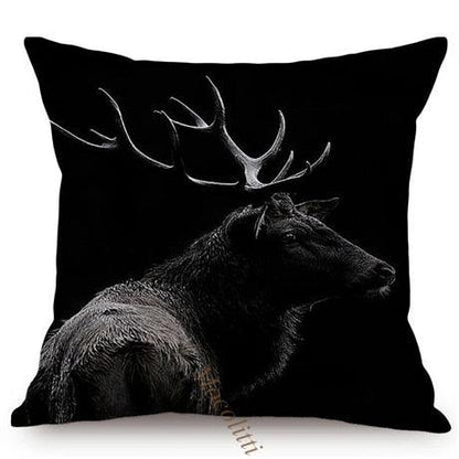 Modern Black And White Animals Portrait Photography Of Lion Zebra Elephant Tiger Pattern Sofa Pillow Cover Home Decor Square Cushions Cover 45x45cm