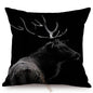 Modern Black And White Animals Portrait Photography Of Lion Zebra Elephant Tiger Pattern Sofa Pillow Cover Home Decor Square Cushions Cover 45x45cm