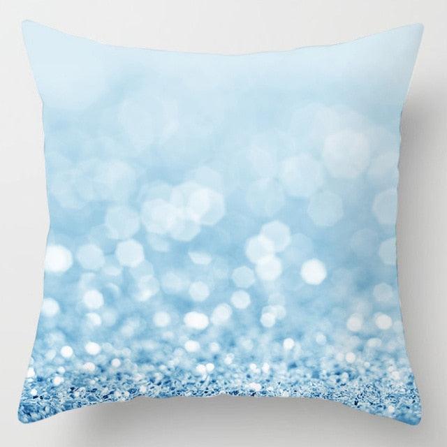 Modern Simple Blue Geometric Pillow Cover Home Sofa Decorative Blue Sea Texture Cotton Linen Cushion Home Decorative Pillow Case 45x45cm