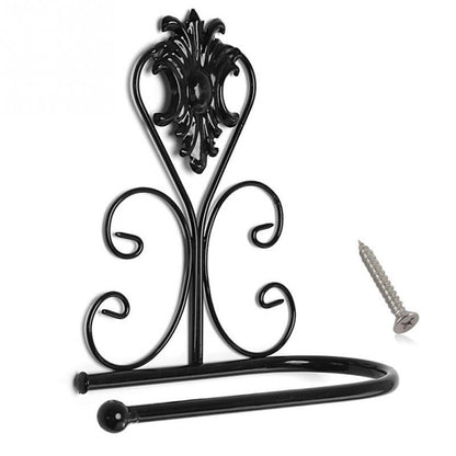New Arrival Classic Bathroom accessories Vintage Iron Toilet Paper Towel Roll Holder Bathroom Wall Mount Rack Toilet Paper Roll Holder Cast Iron Wall Mounted Toilet Tissue Holder  European Victorian Design