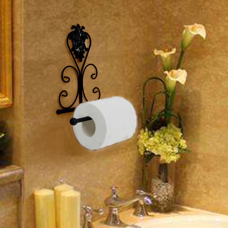 New Arrival Classic Bathroom accessories Vintage Iron Toilet Paper Towel Roll Holder Bathroom Wall Mount Rack Toilet Paper Roll Holder Cast Iron Wall Mounted Toilet Tissue Holder  European Victorian Design