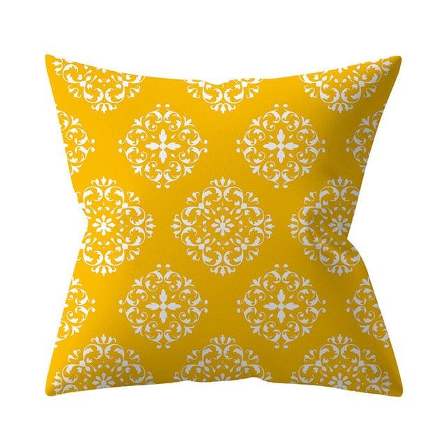 New Yellow Cushion Cases Modern Fashion Abstract Art Decorative Modern Pillow Covers Beautiful Pattern Square Pillow Case Sofa Car Couch Decorative Cover For Pillows 45x45CM