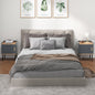 Nightstand Bedside End Table with Door Cabinet for Living Room Bedroom-Gray