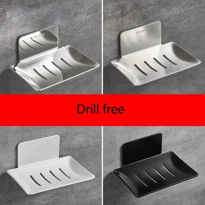 No Drilling Soap Dish Holder Wall Mounted  Soap Sponge Holder For Kitchen Soap Holder Bathroom Soap Holder Soap Dish Bath Soap Dish for Shower Stainless Steel Wall Mounted Bar Soap Holder For Bathroom Kitchen