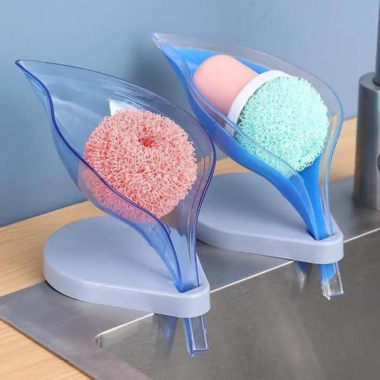 Non-slip leaf Shape Soap Box Bathroom Soap Holder Dish Storage Plate Tray Soap Holder Case Kitchen Supplies Bathroom Accessories Soap Dishes Sponge Container with Suction Cup Leaf Shape Self Draining for Bathroom Kitchen Sink