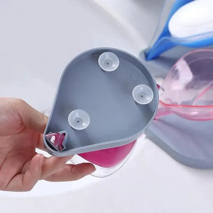 Non-slip leaf Shape Soap Box Bathroom Soap Holder Dish Storage Plate Tray Soap Holder Case Kitchen Supplies Bathroom Accessories Soap Dishes Sponge Container with Suction Cup Leaf Shape Self Draining for Bathroom Kitchen Sink