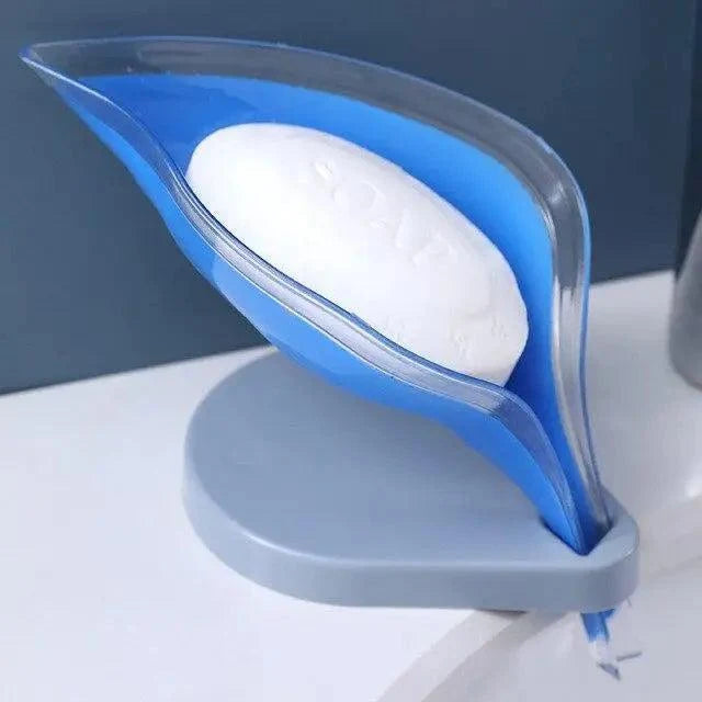 Non-slip leaf Shape Soap Box Bathroom Soap Holder Dish Storage Plate Tray Soap Holder Case Kitchen Supplies Bathroom Accessories Soap Dishes Sponge Container with Suction Cup Leaf Shape Self Draining for Bathroom Kitchen Sink
