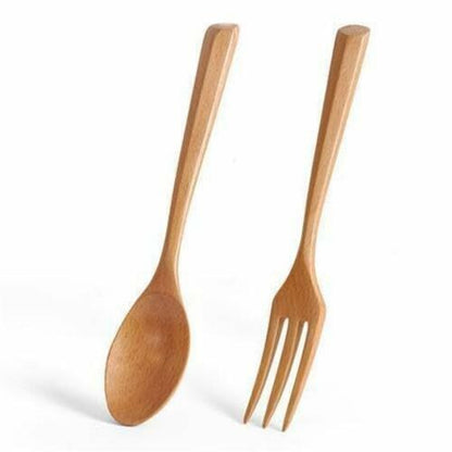 Chen Mi 20 Pc Wooden Spoon Fork Set Japanese Style Reusable Cutlery