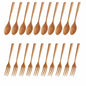 Chen Mi 20 Pc Wooden Spoon Fork Set Japanese Style Reusable Cutlery