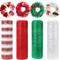 Funactu Metallic Mesh Ribbon 10in x 30ft Red Foil Christmas Decor