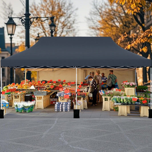 10 X 20 FT Pop up Canopy Tent Foldable Portable Outdoor Gazebo with Carry Bag-Blue