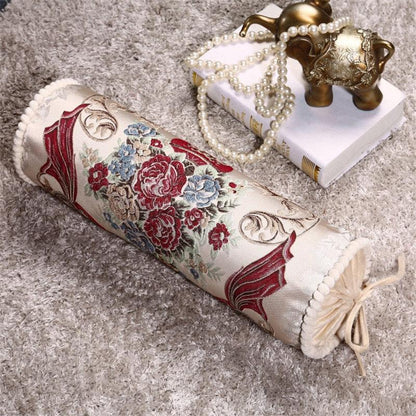 New Classical Luxury Cylindrical Cotton And Linen Pillow Roll Cushion Sofa Throw Polyester Cotton Linen Pillowcase Sofa Cushion Cover Backrest Home Chair Modern Colorful Design 15X50CM