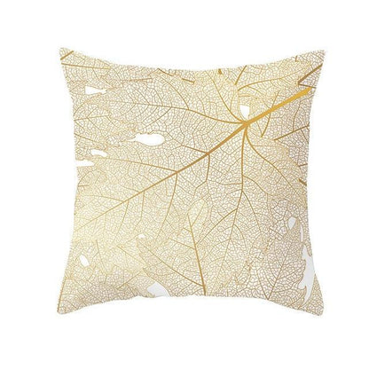 Tropical Leaf Flower Green Yellow Pillowcase Decorative Throw Pillow Case Cushion Cover Gold Stamping Leaves Polyester Cushion Cover Throw Pillow Decorative Cushions Home Decor Pillow Covers