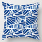 Modern Simple Blue Geometric Pillow Cover Home Sofa Decorative Blue Sea Texture Cotton Linen Cushion Home Decorative Pillow Case 45x45cm