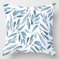Modern Simple Blue Geometric Pillow Cover Home Sofa Decorative Blue Sea Texture Cotton Linen Cushion Home Decorative Pillow Case 45x45cm