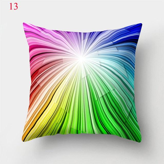 Rainbow Pillowcase Colorful Pillow Covers Cushion Cover Rainbow Throw Pillow Case Cushion Covers Abstract Swirl Rainbow Blue Green Red Bright Colors Wave Blend Throw Pillow Covers